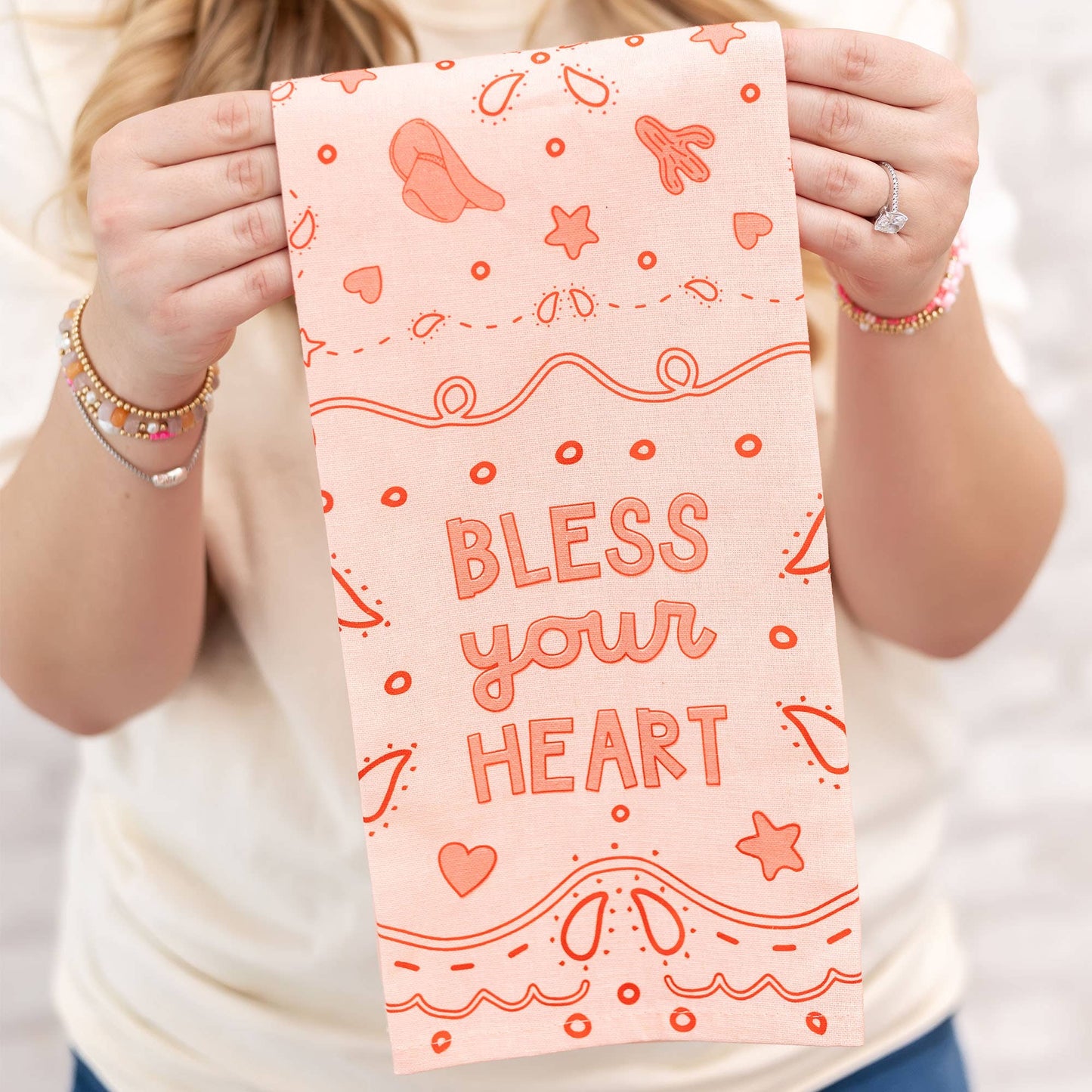 Bless Your Heart Western Tea Towel