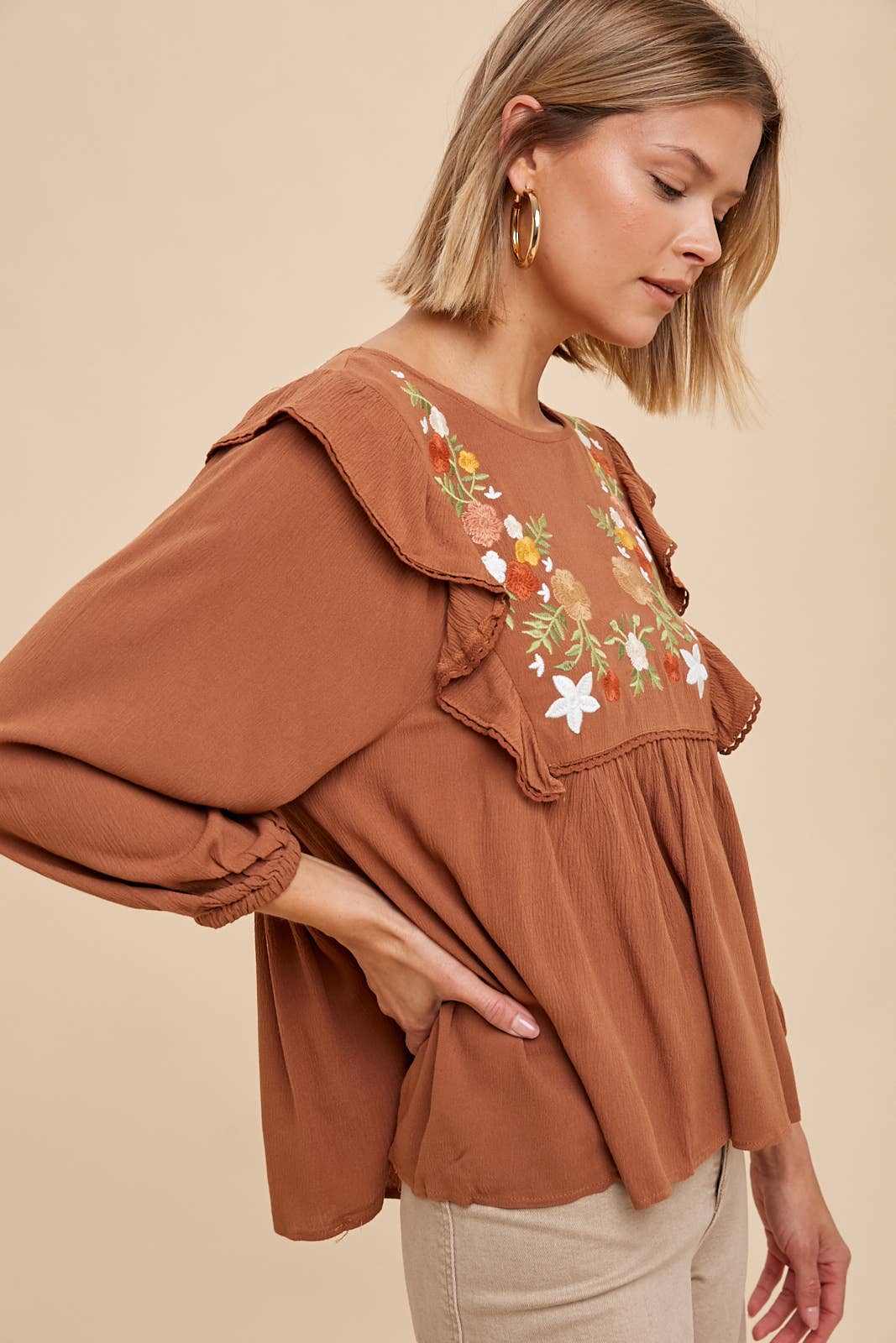 Embroidered Floral Blouse